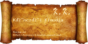 Könczöl Klaudia névjegykártya