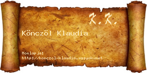 Könczöl Klaudia névjegykártya